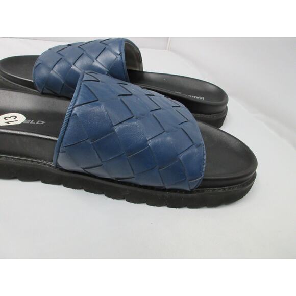Karl Lagerfeld Paris Leather Weave Slide Size 13 Dark Blue / Black - LF1S2124 main image 15